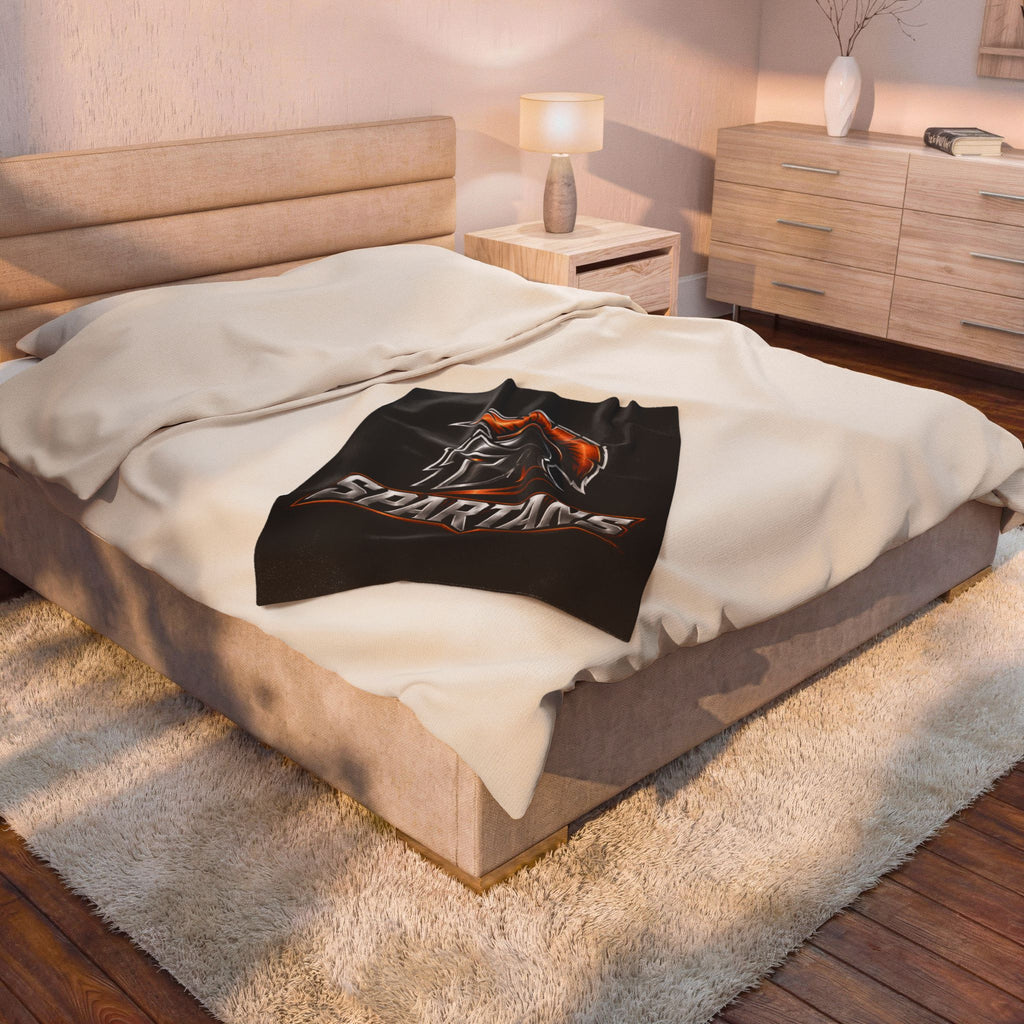 Spartans Velveteen Plush Blanket – Soft Team Logo Throw for Fans & Game Day