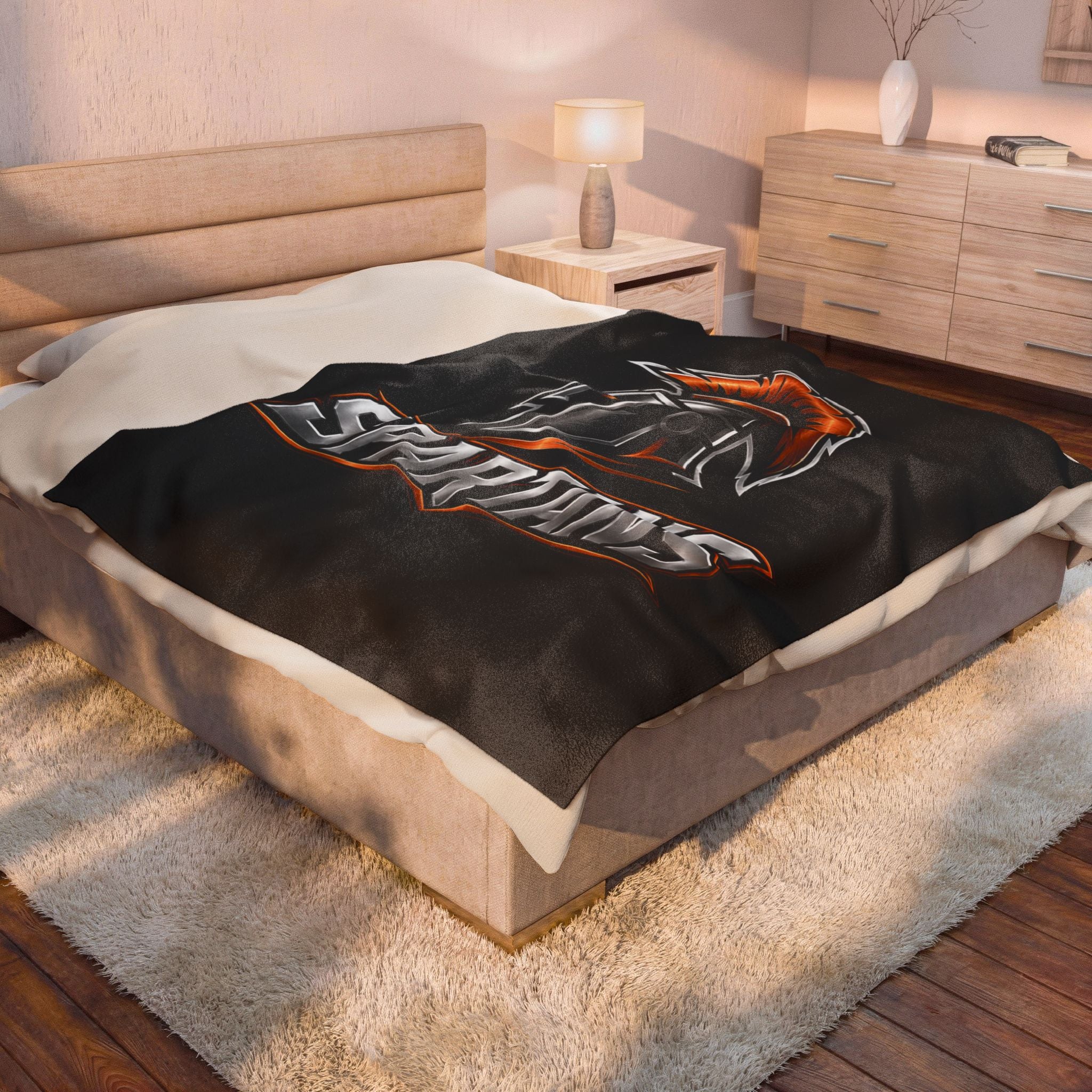 Spartans Velveteen Plush Blanket – Soft Team Logo Throw for Fans & Game Day